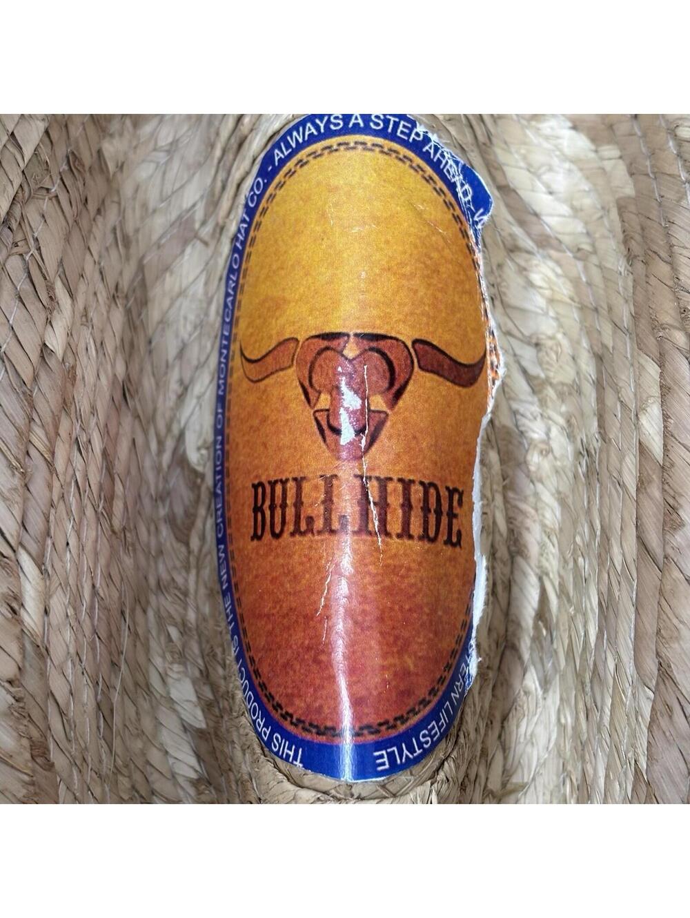 Bullhide Straw Cowboy Hat Youth Pony Express Leather Straps Unisex Western Wear - Picture 16 of 16